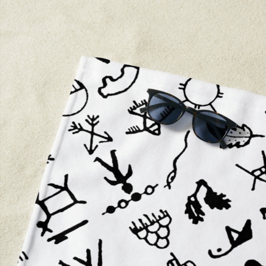 Serviette De Plage Symboles d'images amérindiens (En situation)