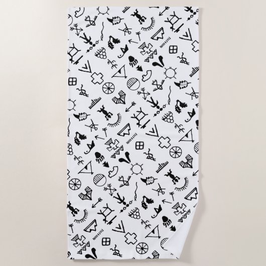 Serviette De Plage Symboles d'images amérindiens (Devant)