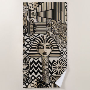 Serviette De Plage Symboles historiques anciens Style de tatouage