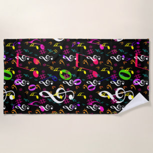 Serviette De Plage Symboles musicaux Design Motif
