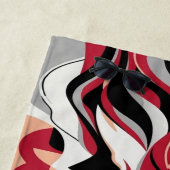 Serviette De Plage Symmetrical Red and Black Abstract Flow Pattern (En situation)