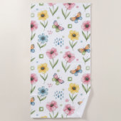 Serviette De Plage Symphonie de fleurs rustiques (Devant)