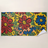 Serviette De Plage Symphonie florale (Devant)