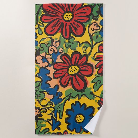 Serviette De Plage Symphonie florale (Devant)