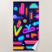 Serviette De Plage Symphonie Neon Dreamscape (Devant)