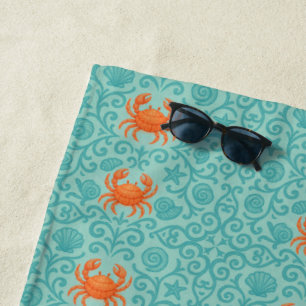 Serviette De Plage Symphonie ornementale des crabes