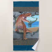 Serviette De Plage T-Rex Arrive À Travers Les Dimensions ! (Devant)