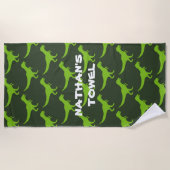 Serviette De Plage T-rex tyrannosaurus rex dinosaure sur mesure enfan (Devant)