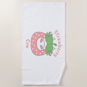 Serviette De Plage T-shirt classique à la fraise rose (Devant)