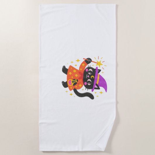 Serviette De Plage T-Shirt classique chatte celestial étincelant (Devant)