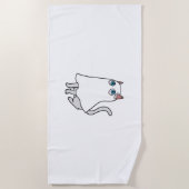 Serviette De Plage T-Shirt classique de chat fantôme_2 (Devant)