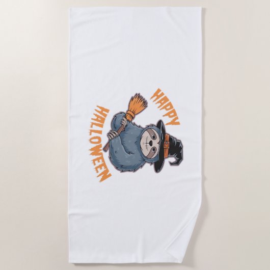 Serviette De Plage T-shirt classique de la fentes de dessin d'Hallowe (Devant)