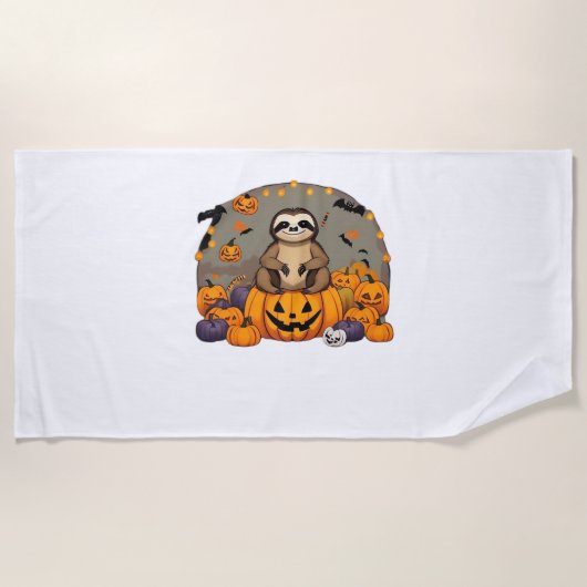 Serviette De Plage T-shirt classique de Sloth-o-ween (Devant)