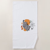 Serviette De Plage T-shirt classique Halloween Kitty et Spiders (Devant)