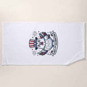 Serviette De Plage T-Shirt de célébration du 4 juillet Poulet patriot
