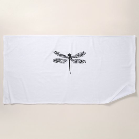 Serviette De Plage T-shirt libellule style Steampunk (Devant)
