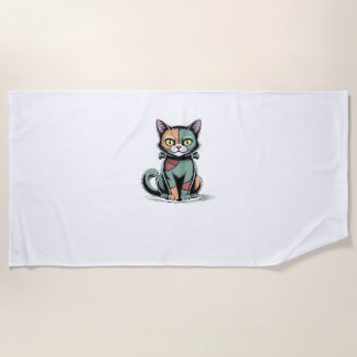 Serviette De Plage T-Shirt Oversize FrankenCat
