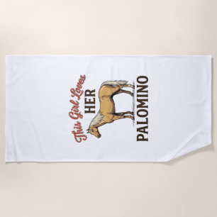 Serviette De Plage T-Shirt vintage gravure amateur de cheval Palomino