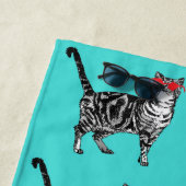 Serviette De Plage Tabby Chat Cute Joli Lunettes de soleil Cool Enfan (En situation)