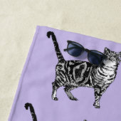 Serviette De Plage Tabby Chat Cute Jolie Purple Girls Chats Aquarelle (En situation)