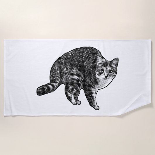 Serviette De Plage Tabby Pause de Fêtes (Devant)