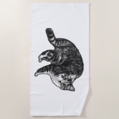 Serviette De Plage Tabby Pause de Fêtes (Devant)
