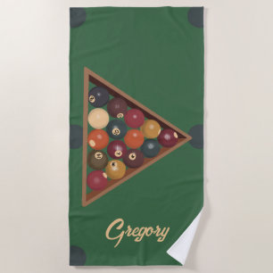 Serviette De Plage Table de billard vintage personnalisée Ballons de