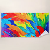 Serviette De Plage Tableau Abstrait de l'expressionnisme (Devant)