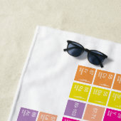 Serviette De Plage Tableau périodique complet coloré moderne (En situation)