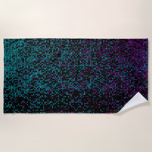 Serviette De Plage Taches Bleues Violettes Luminescentes sur Serviett