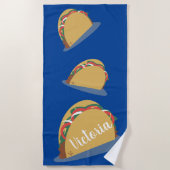 Serviette De Plage Taco Nom flottant Blue Beach Towel (Devant)