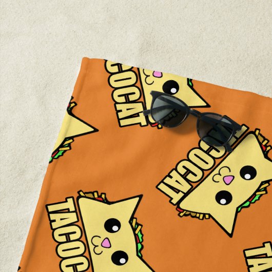 Serviette De Plage Taco Patterned Chat (En situation)