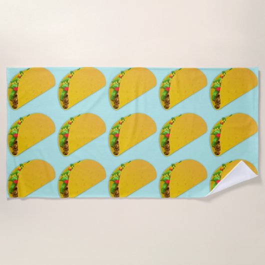 Serviette De Plage TACOS FUNNY Beach Towne (Devant)