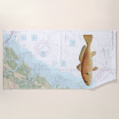 Serviette De Plage Tambour rouge sur l'île Tybee à Doboy (Devant)