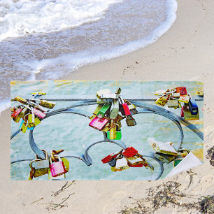 Serviette De Plage Tant d'amour! Cool cadenas d'amour