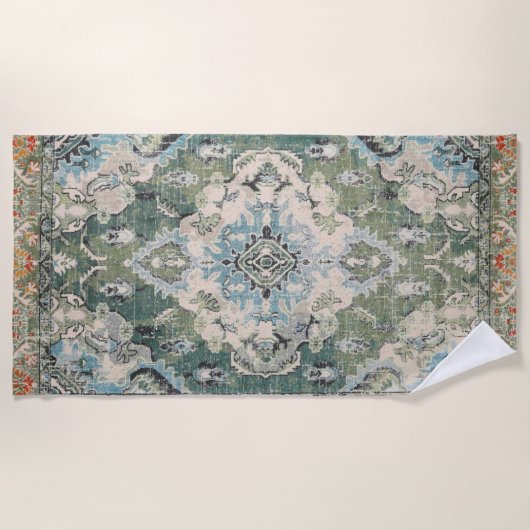 Serviette De Plage Tapis antique vert (Devant)