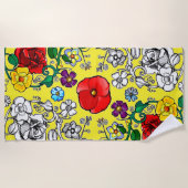 Serviette De Plage Tapis de fleurs au coquelicot (Devant)