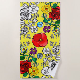 Serviette De Plage Tapis de fleurs au coquelicot
