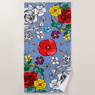 Serviette De Plage Tapis de fleurs au coquelicot