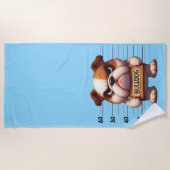 Serviette De Plage Taquin Bouledogue (Devant)