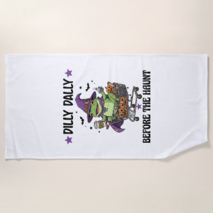 Serviette De Plage Tardant Avant La Grenouille Fantôme de Halloween C