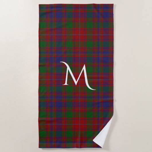 Serviette De Plage Tartan MacIntyre Plaid Monogram Beach Towel (Devant)
