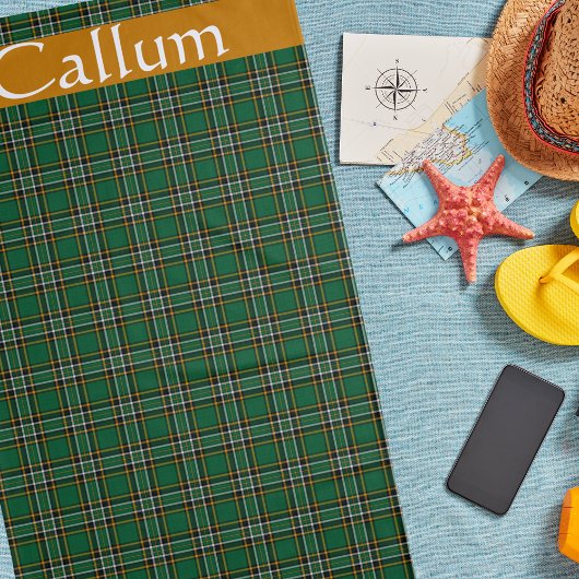 Serviette De Plage Tartan national irlandais personnalisé