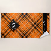 Serviette De Plage Tartan orange d'Halloween (Devant)