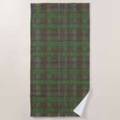 Serviette De Plage Tartan Vert de la Forêt Cabine (Devant)