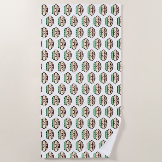 Serviette De Plage tarte de noël (Devant)