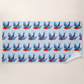 Serviette De Plage Tatouage bleu rouge avale (Devant)