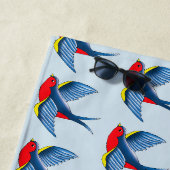 Serviette De Plage Tatouage bleu rouge avale (En situation)