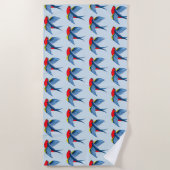 Serviette De Plage Tatouage bleu rouge avale (Devant)