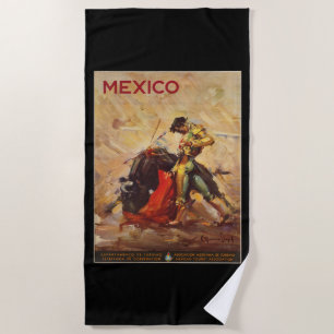 Serviette De Plage Tauromachie Matador du Mexique de Vintage voyage